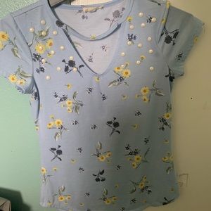 Light Blue Flower Shirt